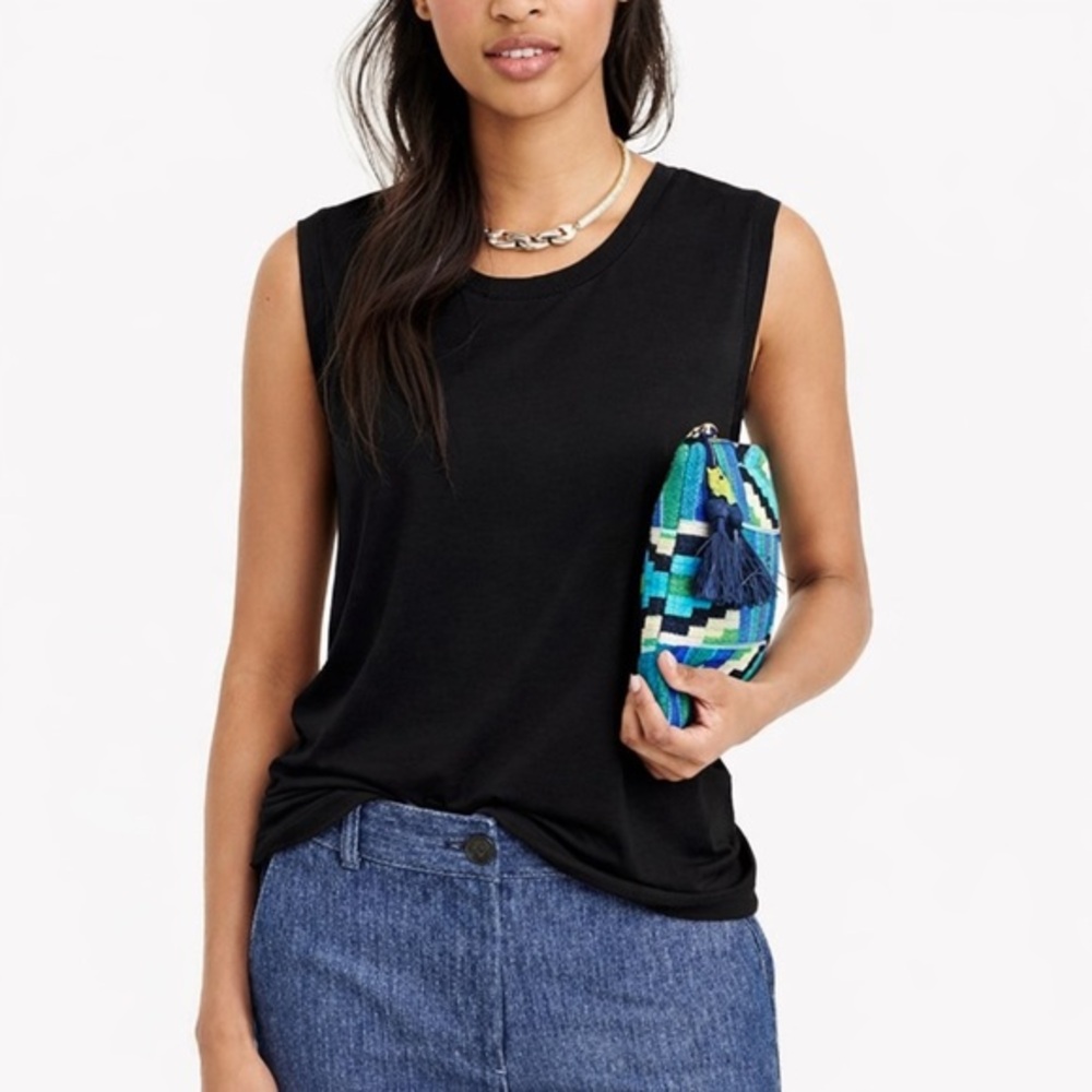 J.Crew XXS Black Drapey sleeveless T-shirt